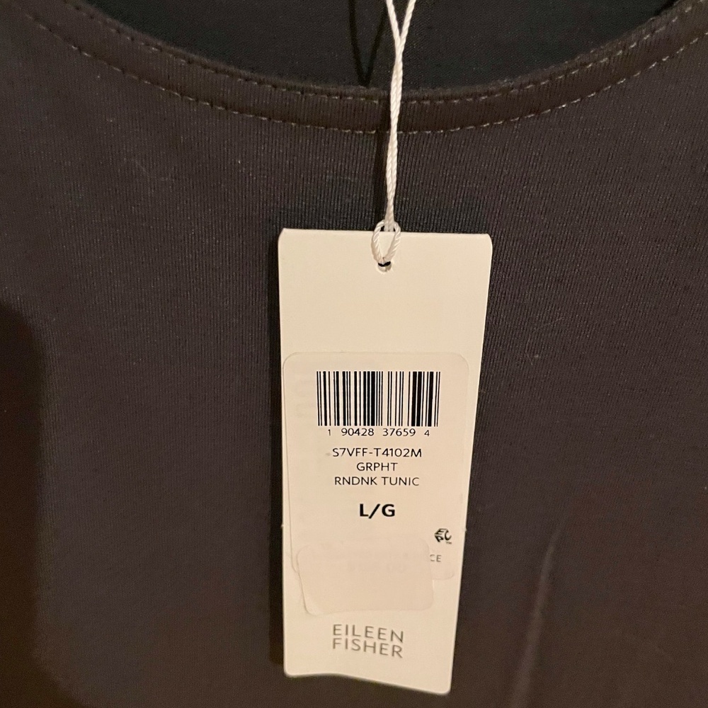 Eileen Fisher Lightweight Gray Viscose Jersey Tunic Size Large - Picture 3 of 4